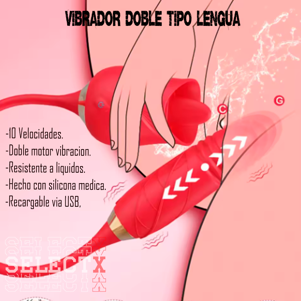 Vibrador para lamer y estimulador de pezón o clítoris