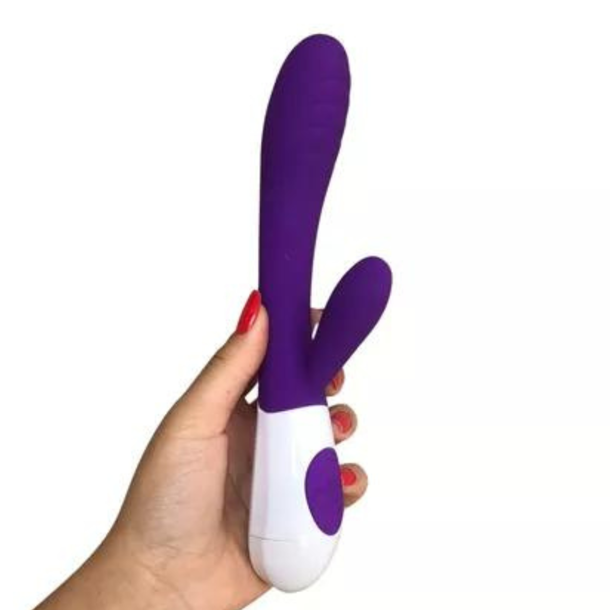 Dildo con estimulador recargable